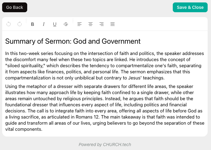 Rich Text Editor Interface